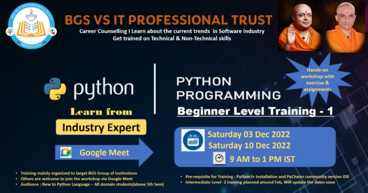 Python Programming – Beginner Level Training – 1
